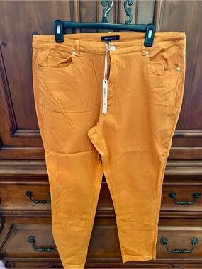 Simply Southern Women's Pumpkin Orange Skinny Jeans